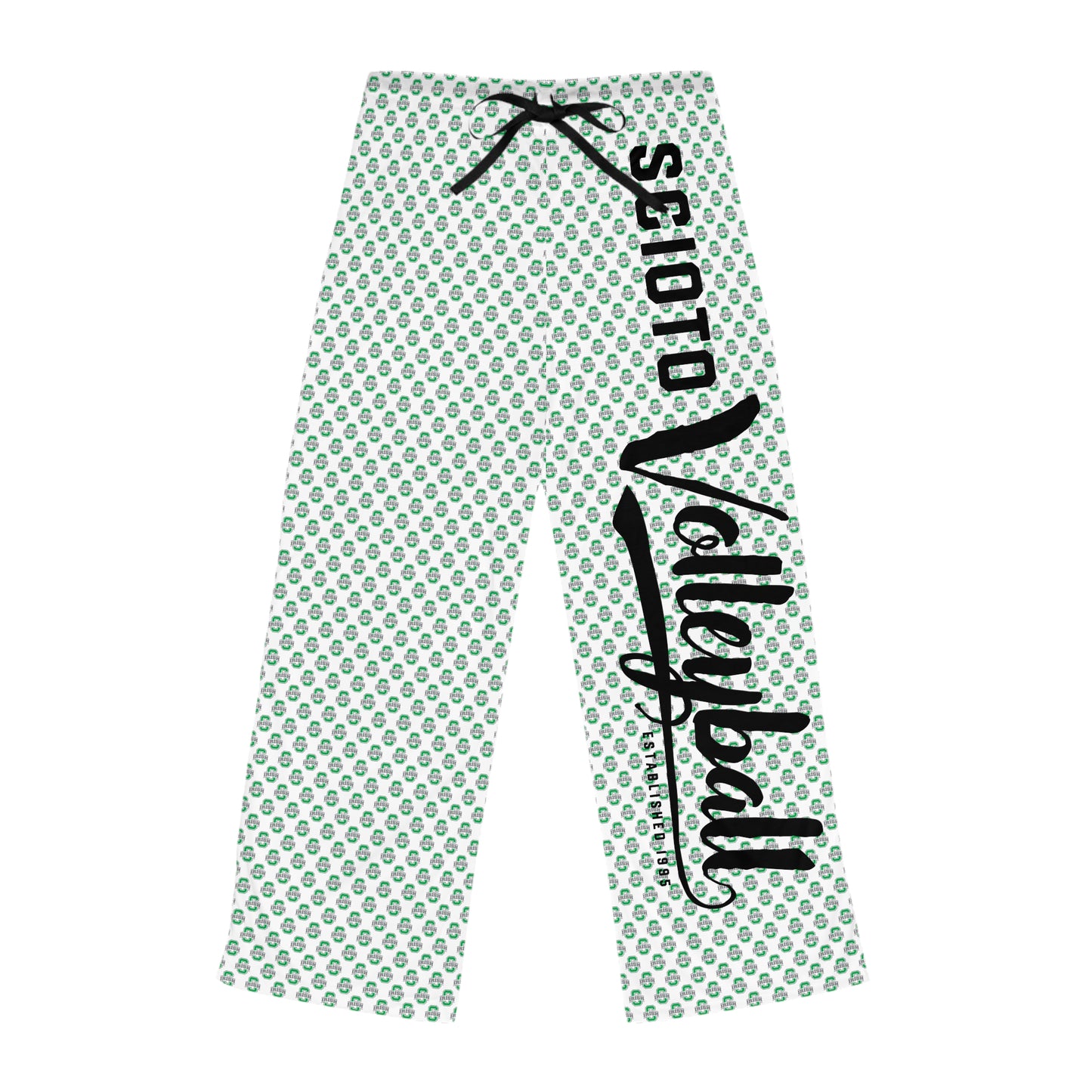 SCIOTO Logo (pattern)_SCIOTO VOLLEYBALL_ESTABLISHED 1995(vertical large print) - Women's Pajama Pants (AOP)