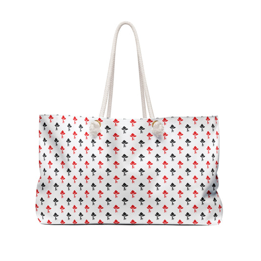 TBC ICONS RED AND BLACK PATTERN-Weekender Bag