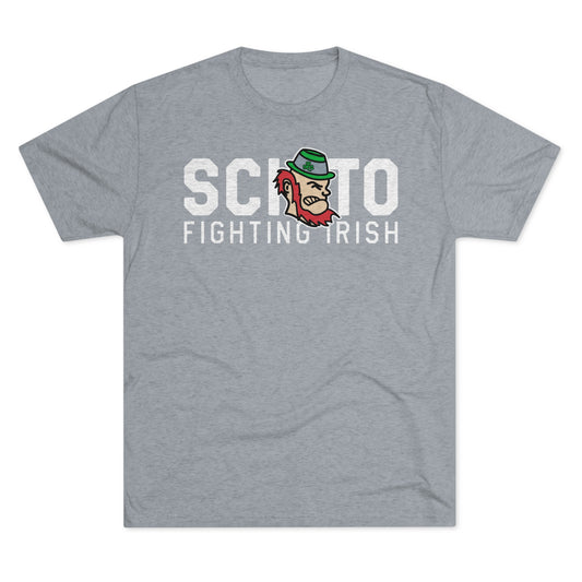 SCIOTO_MASCOT HEAD_FIGHTING IRISH-Unisex Tri-Blend Crew Tee
