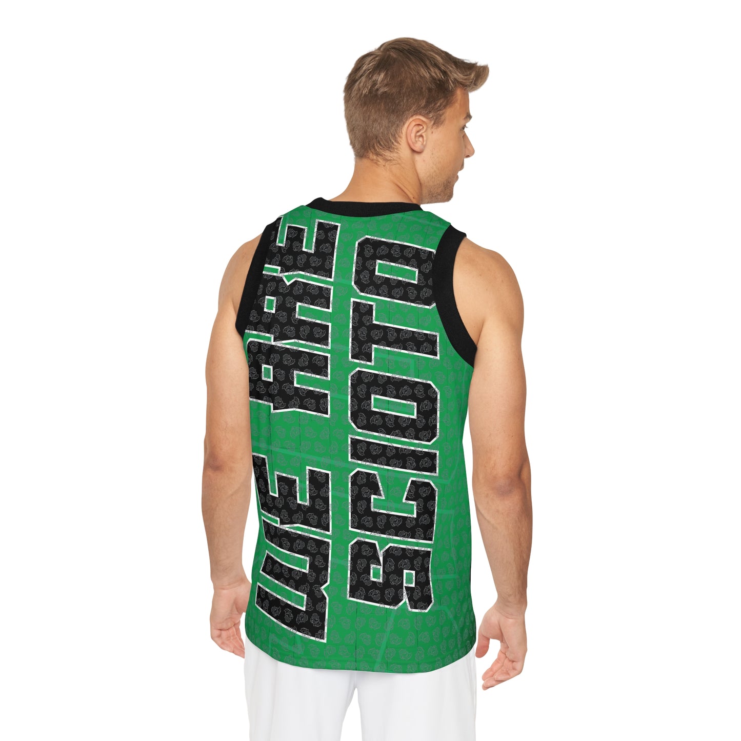 IRISH_script_Leprechaun head pattern_WE ARE SCIOTO-Stylish Unisex Basketball Jersey, Sporty Apparel, Perfect for Game Days, Events, Team Spirit, Casual Wear, Gift for Athletes