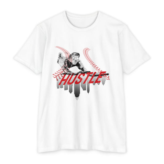 HUSTLE_SKYLINE--Unisex CVC Jersey T-shirt