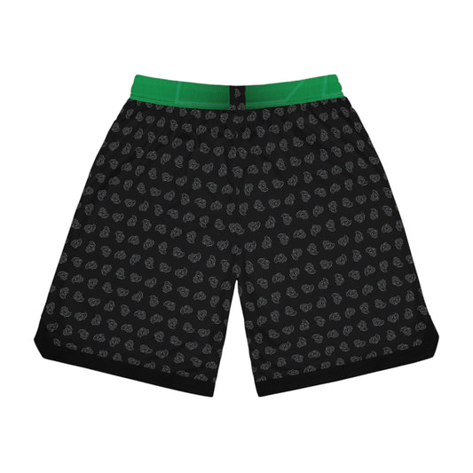 Leprechaun Icon_Leprechaun texture-Basketball Shorts - Irish Green, AOP Athletic Wear, Summer Sports, Casual Lounge Wear, Gift for Sports Lovers