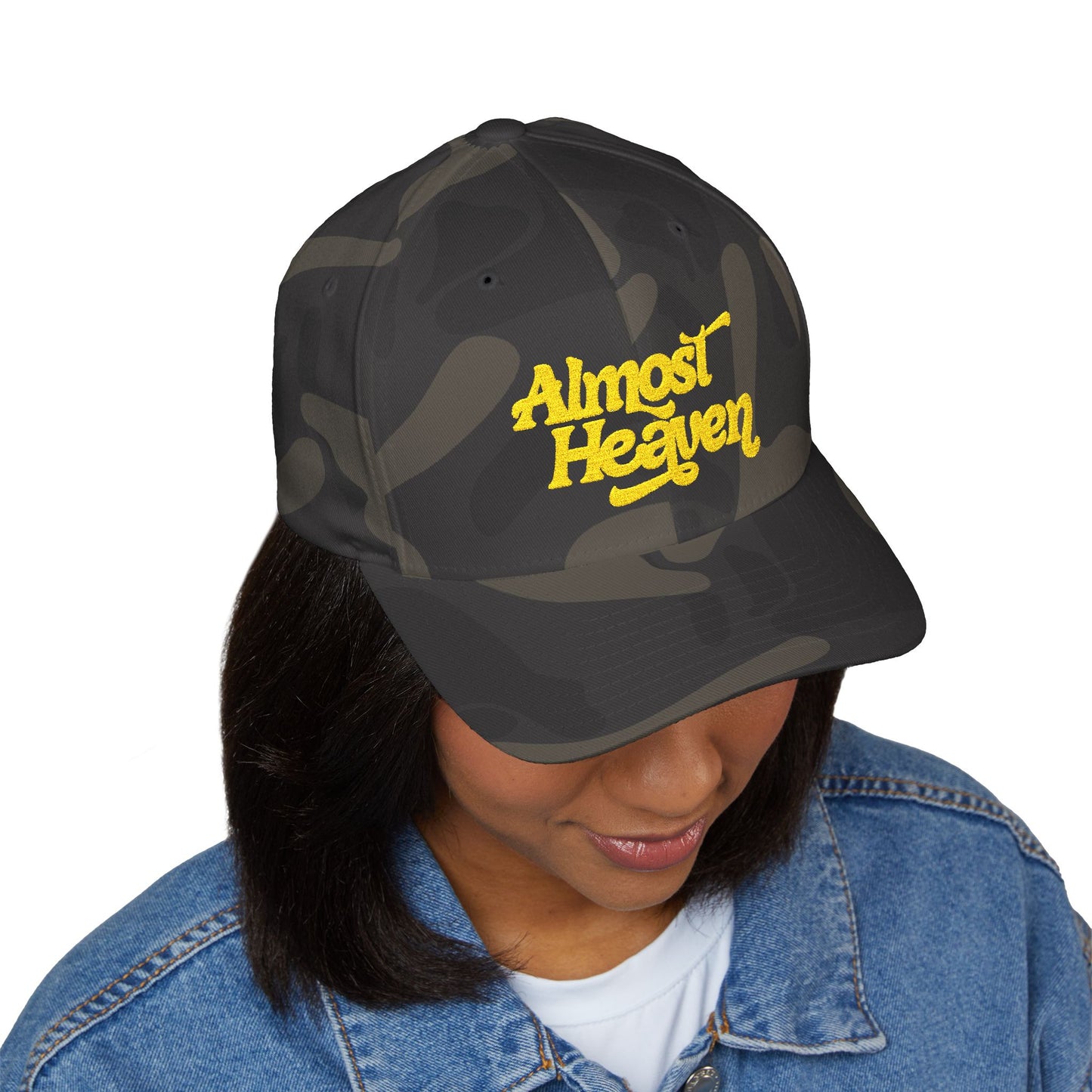 Almost Heaven_WBGV(back) - Embroidered Cap — Retro Script Hat
