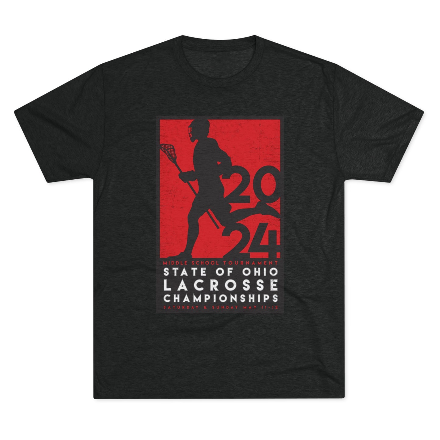 LTD_2024 LACROSSE POSTER -T DESIGN–(back) HELMET_Unisex Tri-Blend Crew Tee