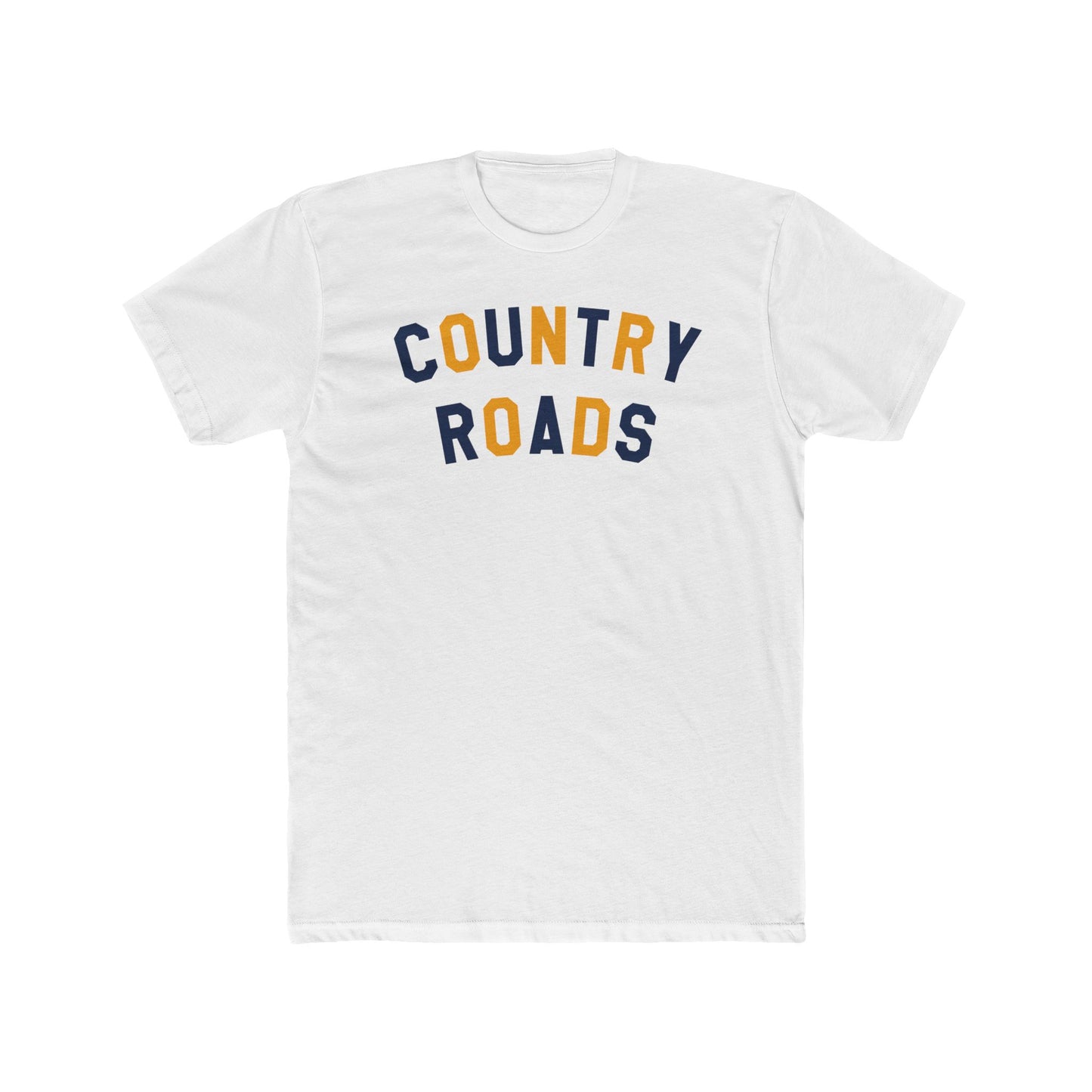 COUNTRY ROADS (blue-gold type)-Unisex Cotton Crew Tee