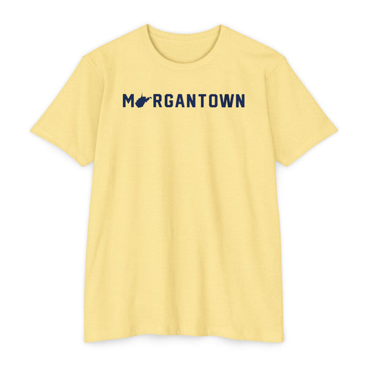 MORGANTOWN (state shape substitution) - Unisex CVC Jersey T-shirt