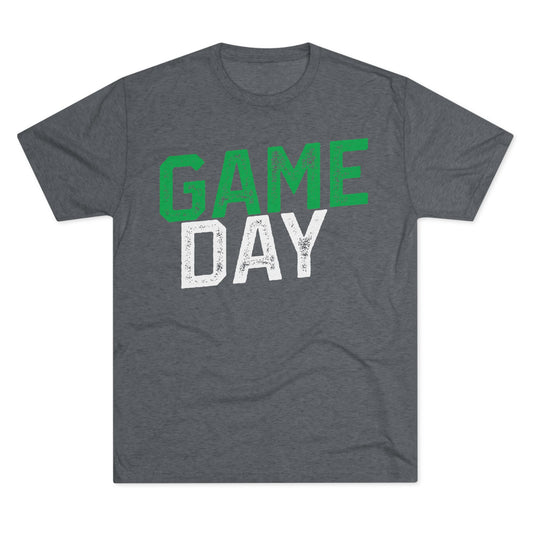 GAME DAY (angled typography) Distressed-Unisex Tri-Blend Crew Tee