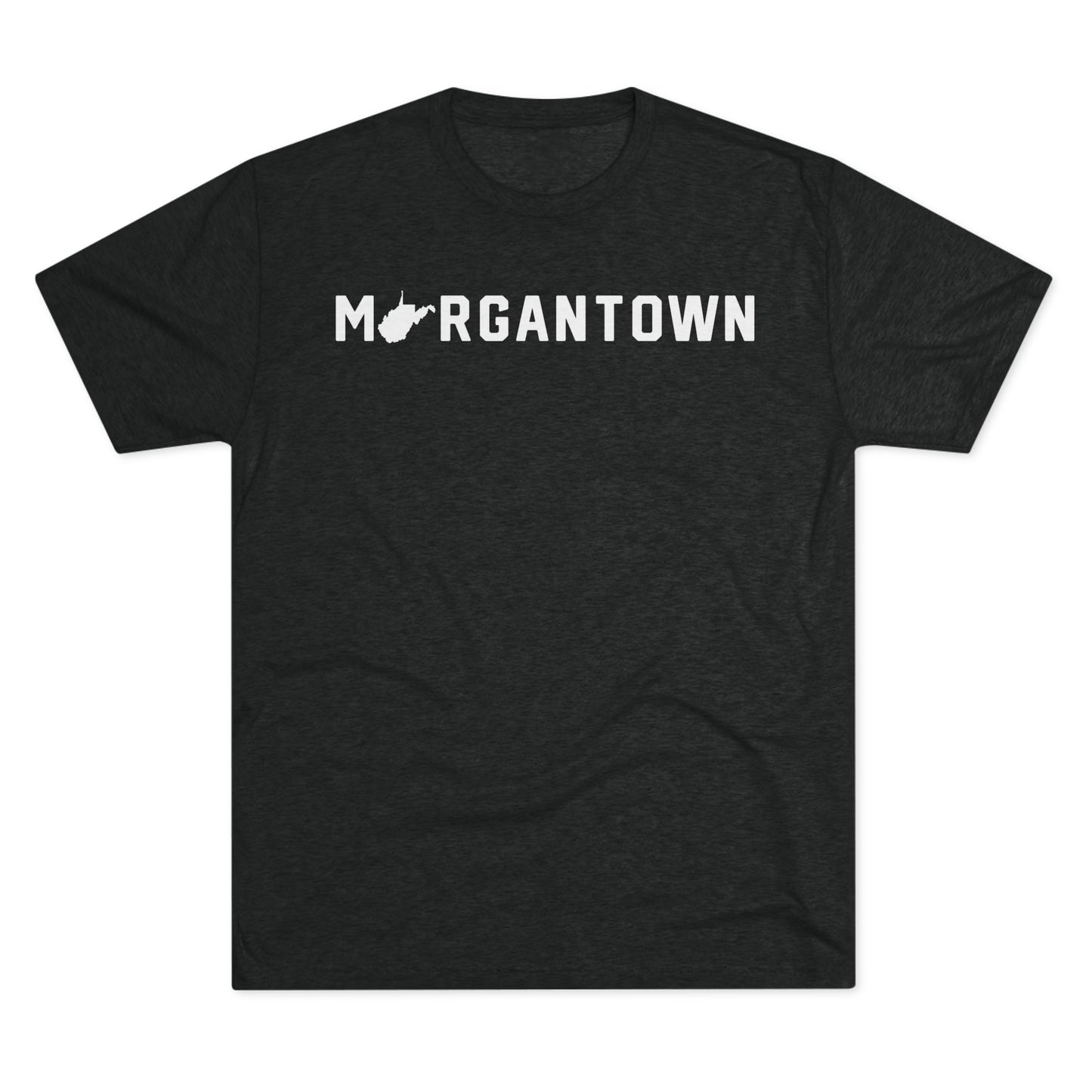 MORGANTOWN (state shape substitution)-Unisex Tri-Blend Crew Tee