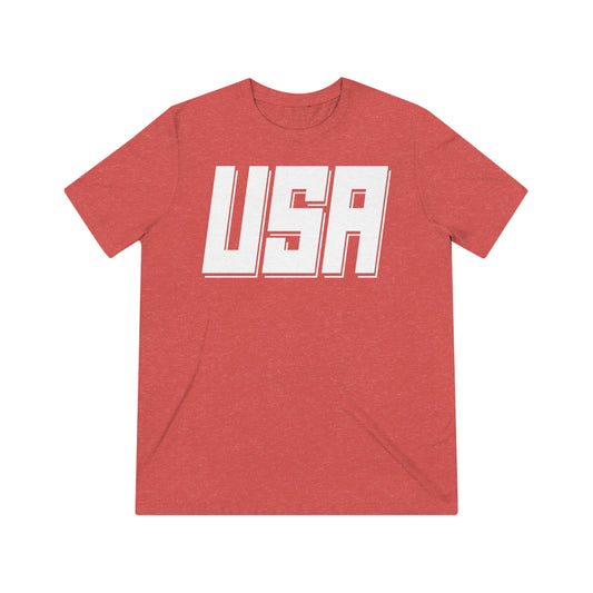 USA(angled graphic)-Unisex Triblend Tee