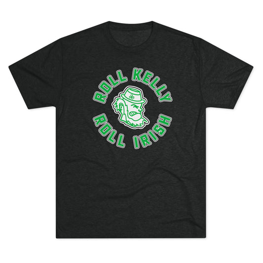 ROLL KELLY. ROLL IRISH. LEPRECHAUN ICON. - Unisex Tri-Blend Crew Tee