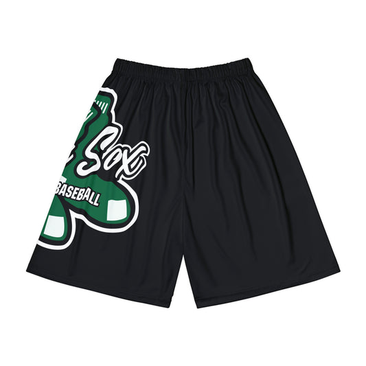 GREEN SOX LOGO (large print left side)_Script D (right side)-Men’s Sports Shorts (AOP)