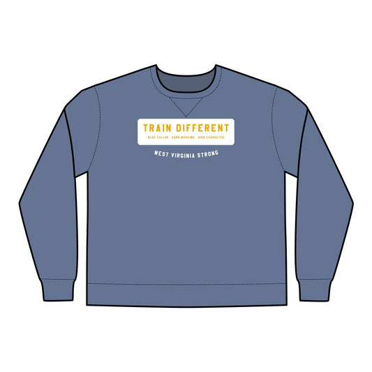 TRAIN DIFFERENT_WEST VIRGINIA STRONG-Unisex ComfortWash® Garment Dyed Crewneck Sweatshirt