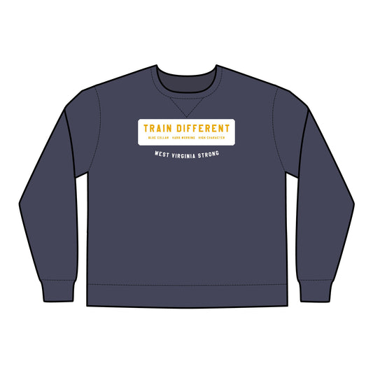 TRAIN DIFFERENT_WEST VIRGINIA STRONG-Unisex ComfortWash® Garment Dyed Crewneck Sweatshirt