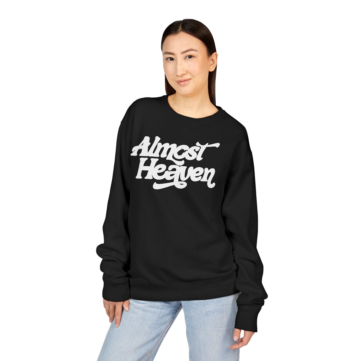 Almost Heaven_(WV STATE KNOCKOUT)_COMFORT WASH Crewneck Sweatshirt — Retro Graphic Pullover
