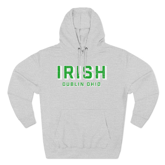 IRISH_DUBLIN OHIO_Dimensional_Green_White - Three-Panel Fleece Hoodie