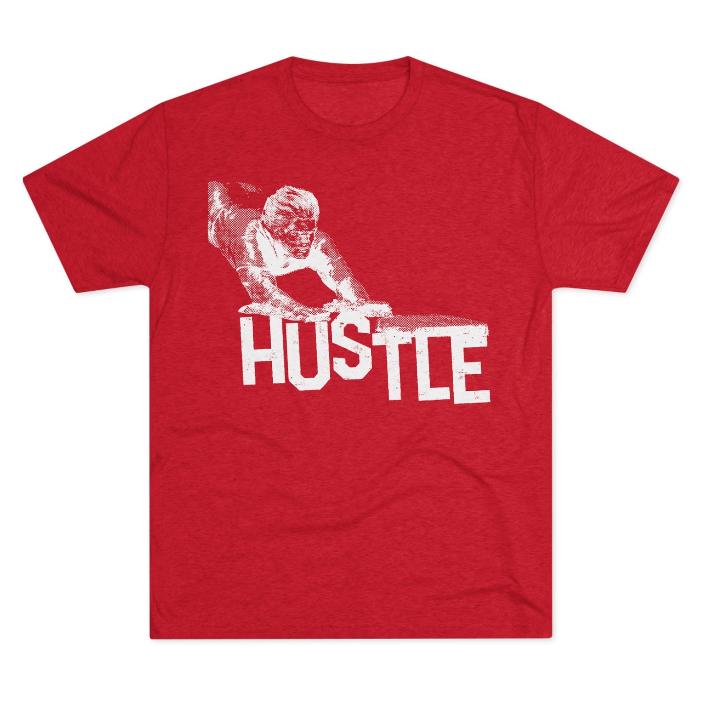 HUSTLE (all white)-Unisex Tri-Blend Crew Tee