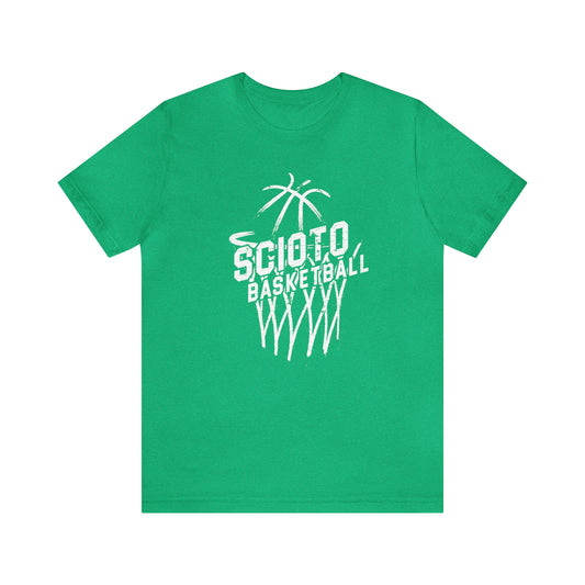 SCIOTO BASKETBALL_BALL-HOOP GRAPHIC-Unisex Jersey Short Sleeve Tee
