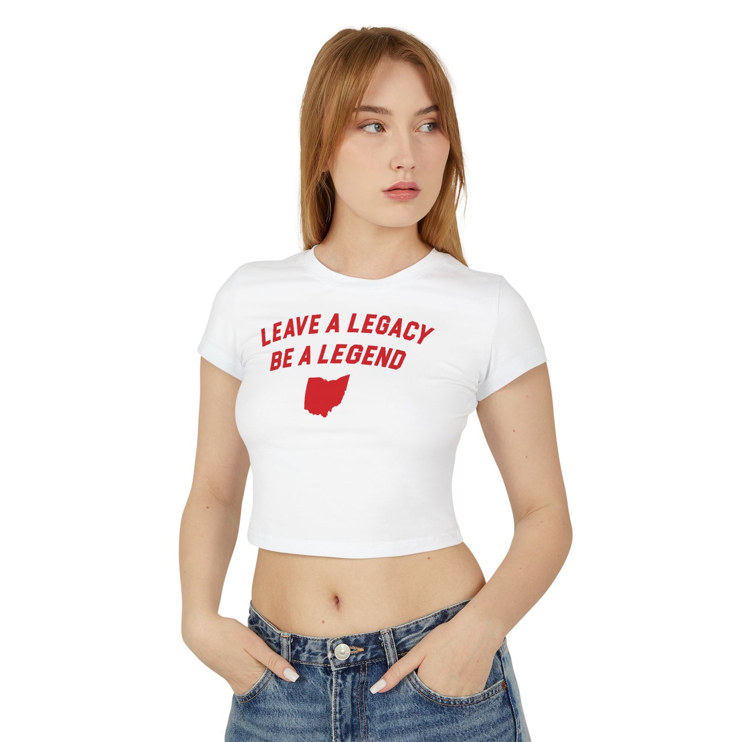 LEAVE A LEGACY. BE A LEGEND. (OH STATE SHAPE) - Women's Baby Tee