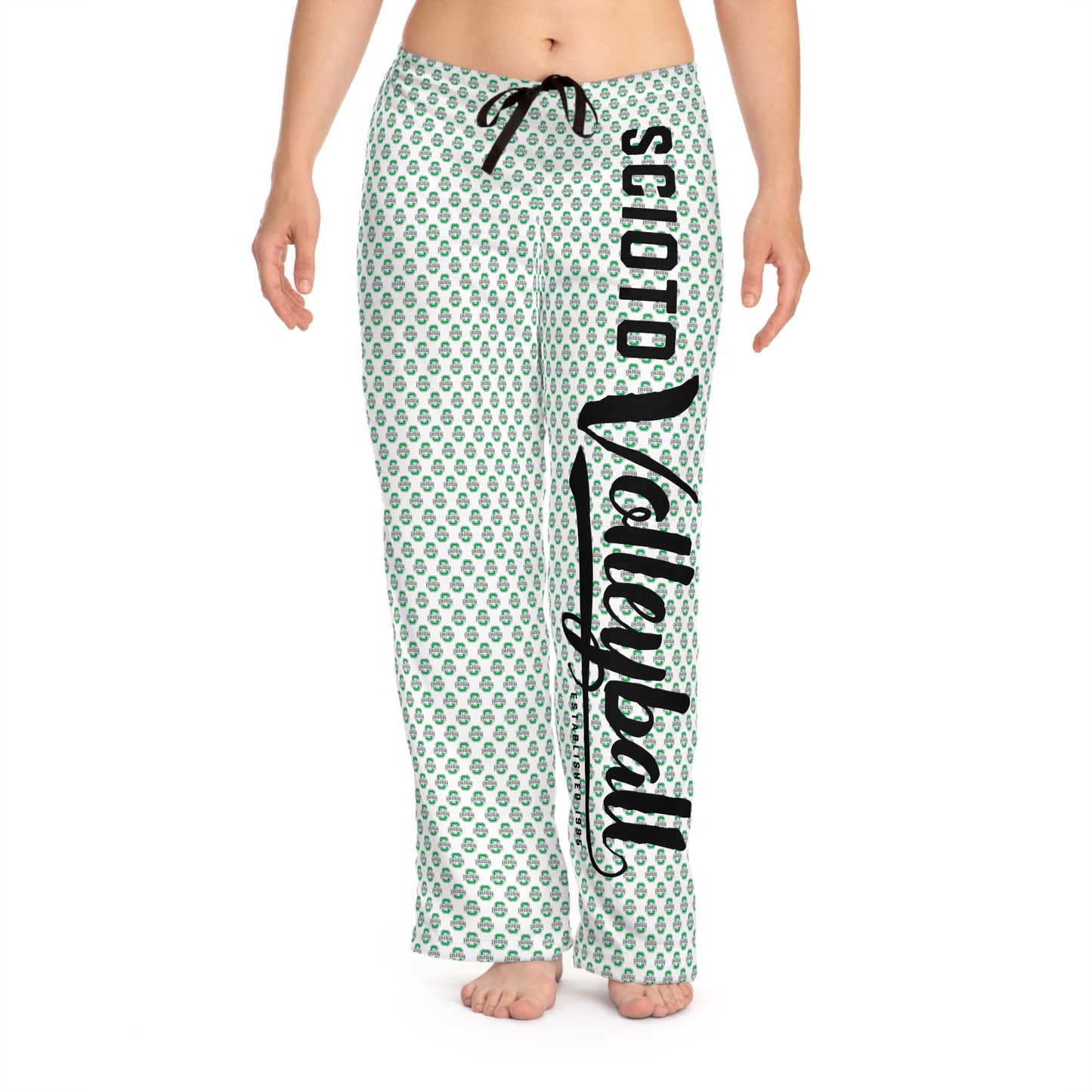 SCIOTO Logo (pattern)_SCIOTO VOLLEYBALL_ESTABLISHED 1995(vertical large print) - Women's Pajama Pants (AOP)