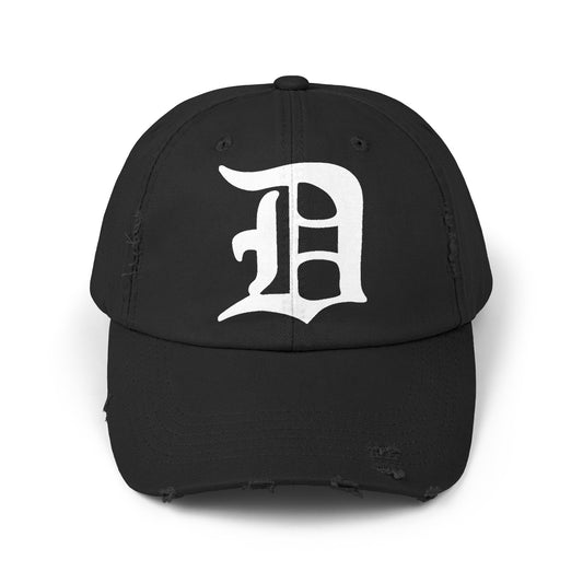 Script D-Unisex Distressed Cap