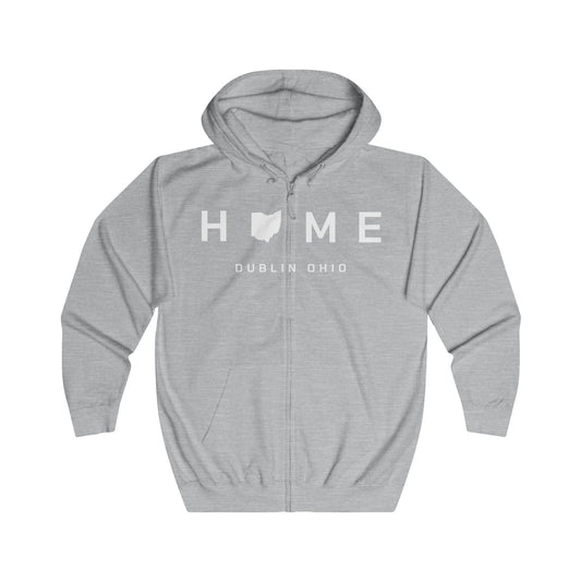 HOME (State of OHIO Shape)_DUBLIN OHIO - Zip-Up Hoodie