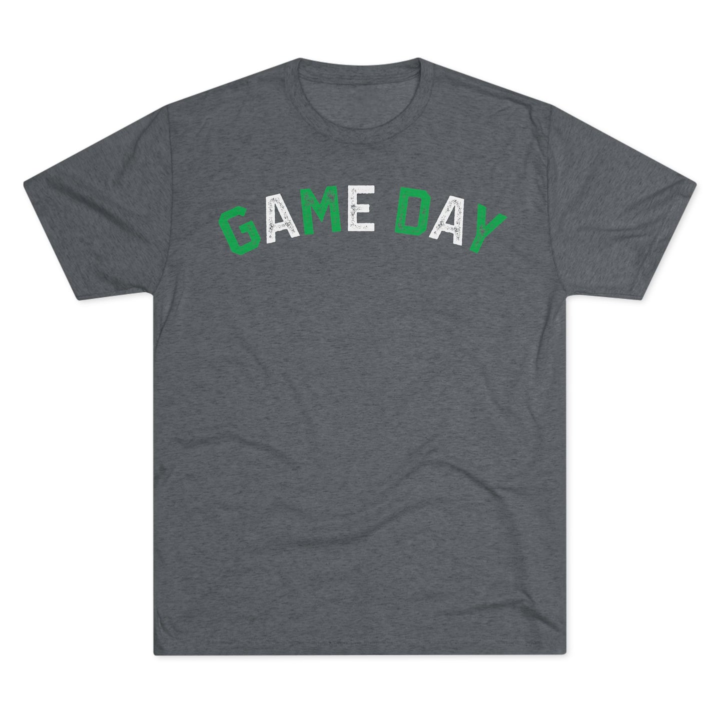 GAME DAY (alternating colors) (arched typography) Distressed-Unisex Tri-Blend Crew Tee