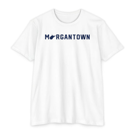 MORGANTOWN (state shape substitution) - Unisex CVC Jersey T-shirt
