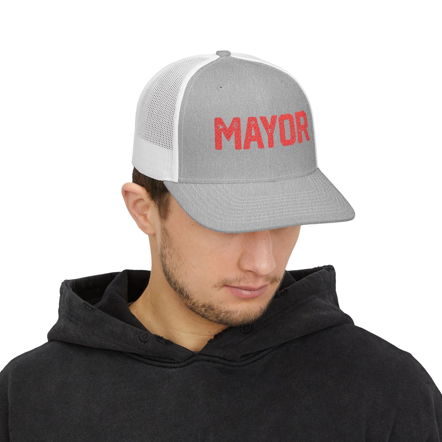 Mayor Embroidered Trucker Cap - Bold Snapback Mesh Hat