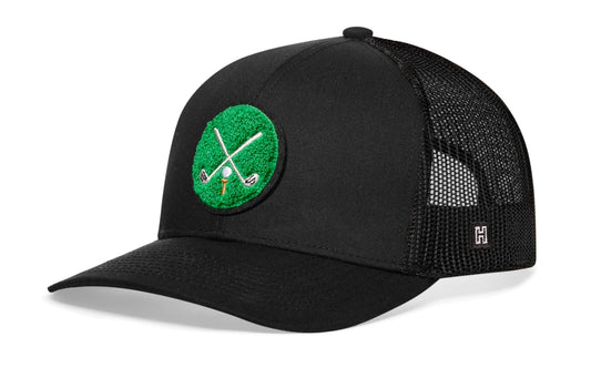 Golf Trucker Hat Chenille | Black Club X Snapback