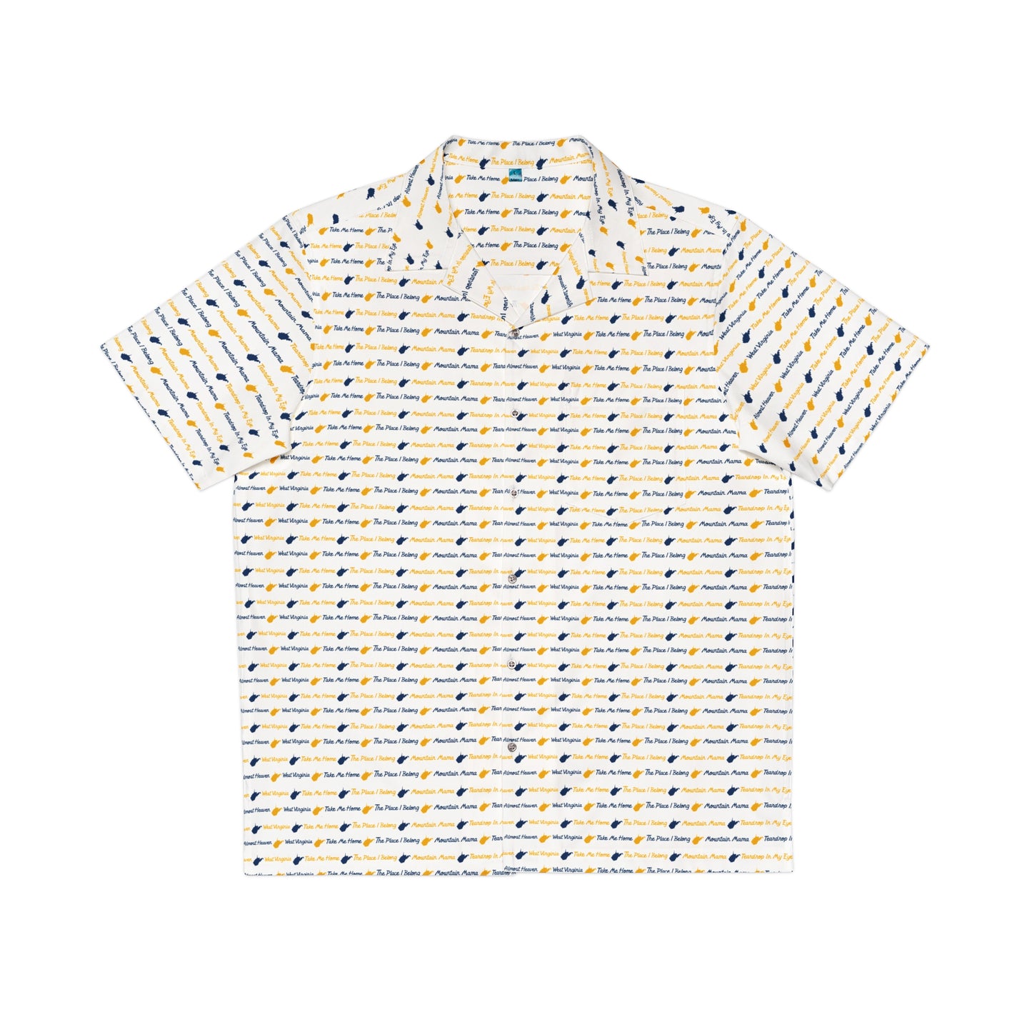 WV_TYPOGRAPHY_STATE SHAPE-Men's Hawaiian Shirt (AOP)