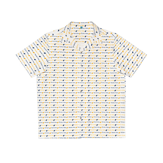 WV_TYPOGRAPHY_STATE SHAPE-Men's Hawaiian Shirt (AOP)