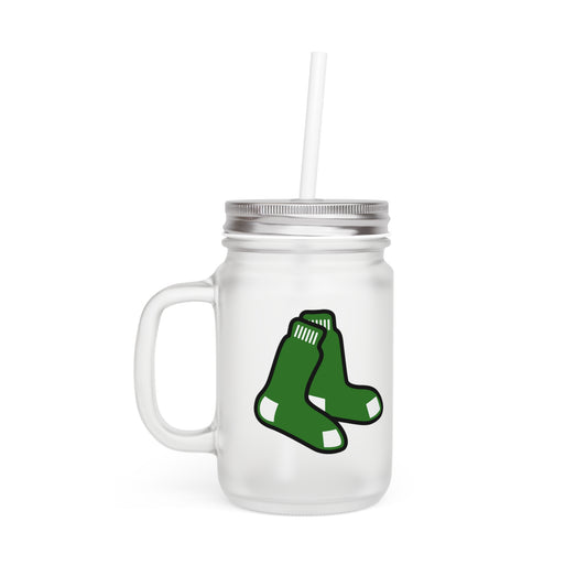Green Sox iccon + Script D-Mason Jar