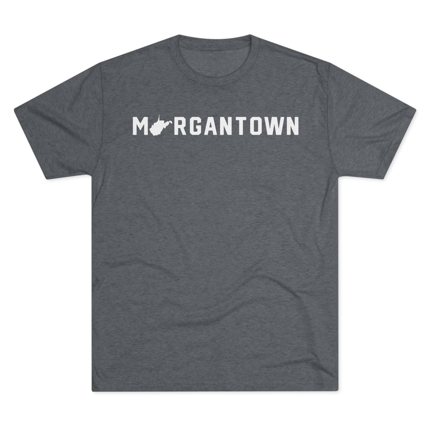 MORGANTOWN (state shape substitution)-Unisex Tri-Blend Crew Tee