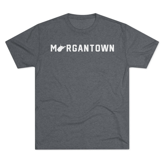 MORGANTOWN (state shape substitution)-Unisex Tri-Blend Crew Tee