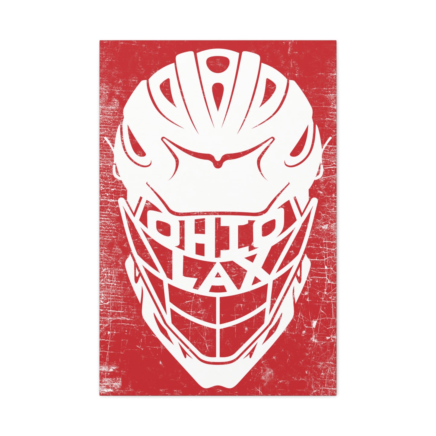 OHIO LAX_HELMET_DISTRESSED-Matte Canvas, Stretched, 1.25"