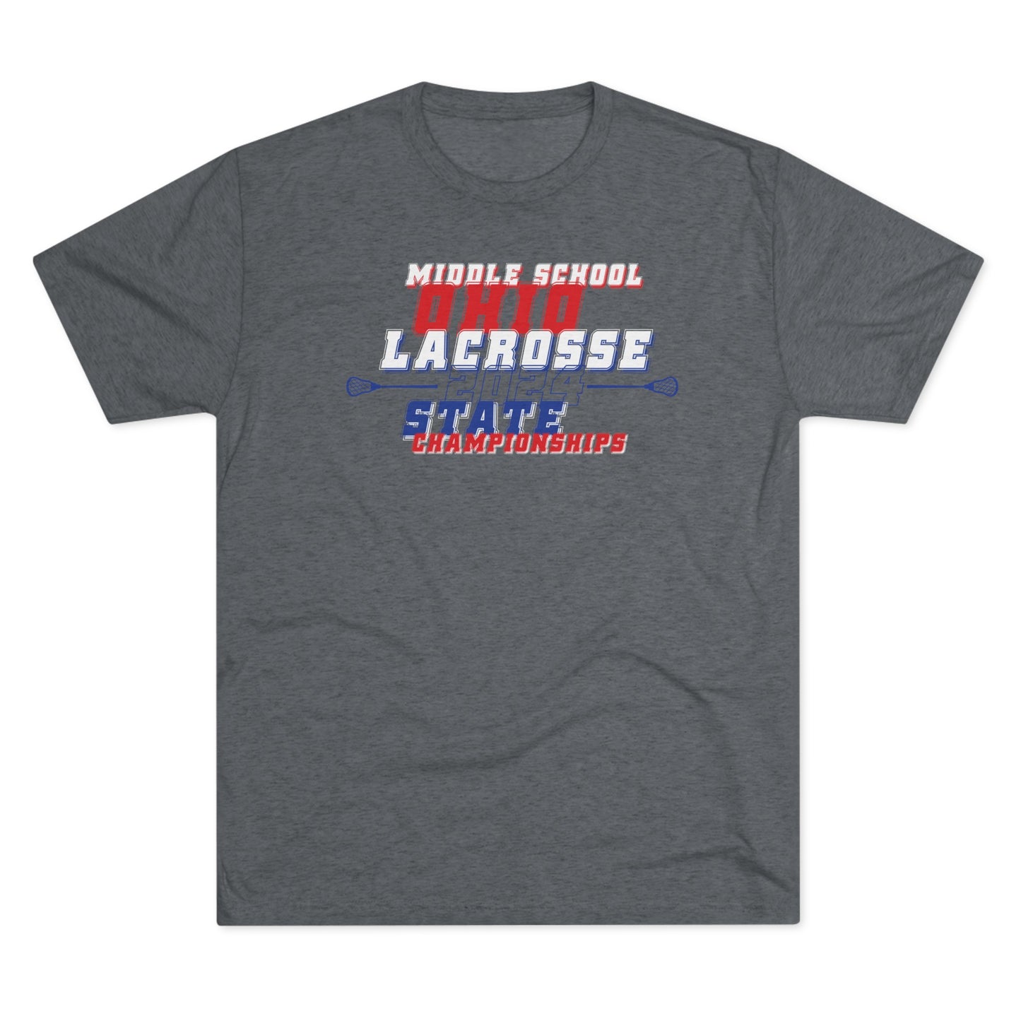 STACKED-OUTLINES_OHIO LACROSSE STATE CHAMPIONSHIPS Unisex Tri-Blend Crew Tee