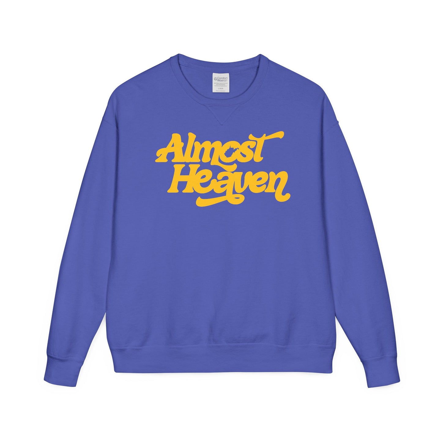 Almost Heaven_(WV STATE KNOCKOUT)_COMFORT WASH-Crewneck Sweatshirt — Retro Graphic Pullover