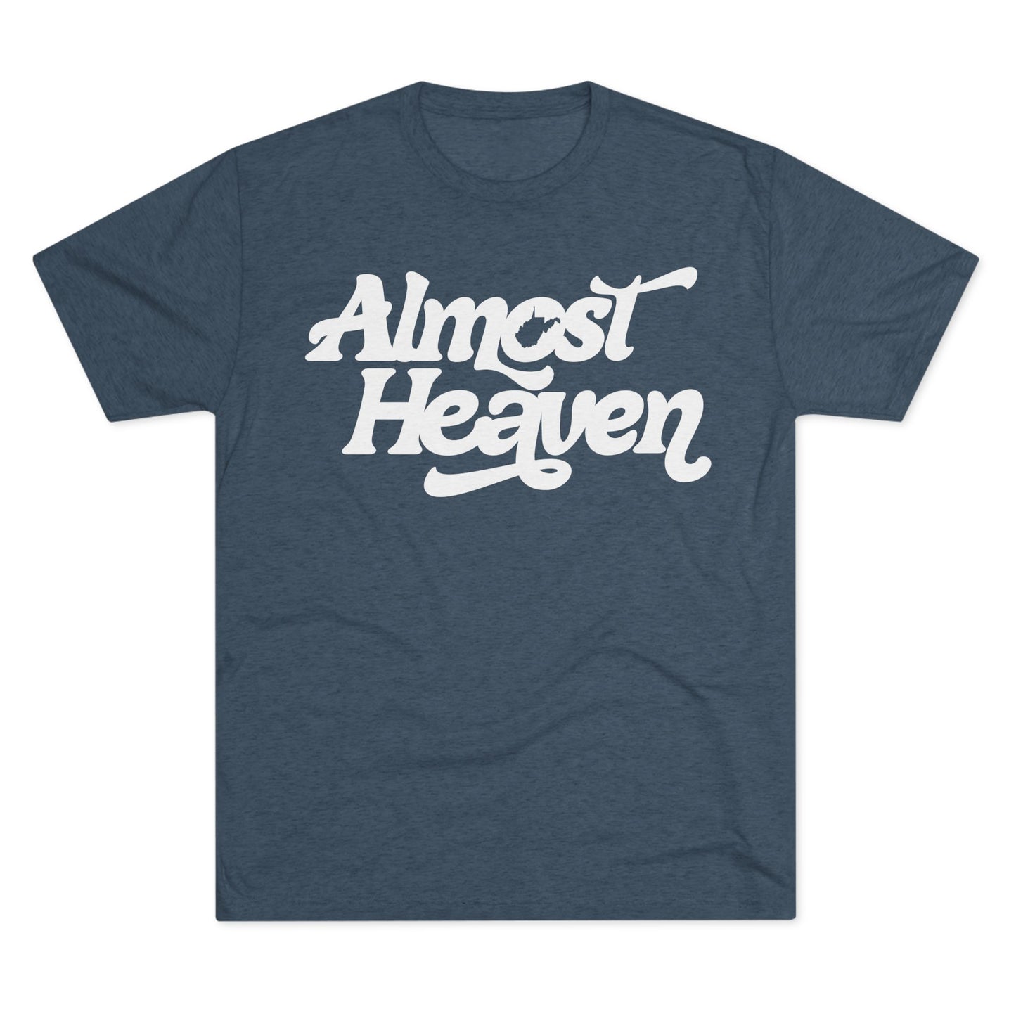 Almost Heaven Tee_(WV STATE KNOCKOUT)-1-color white — Retro Script Graphic Shirt