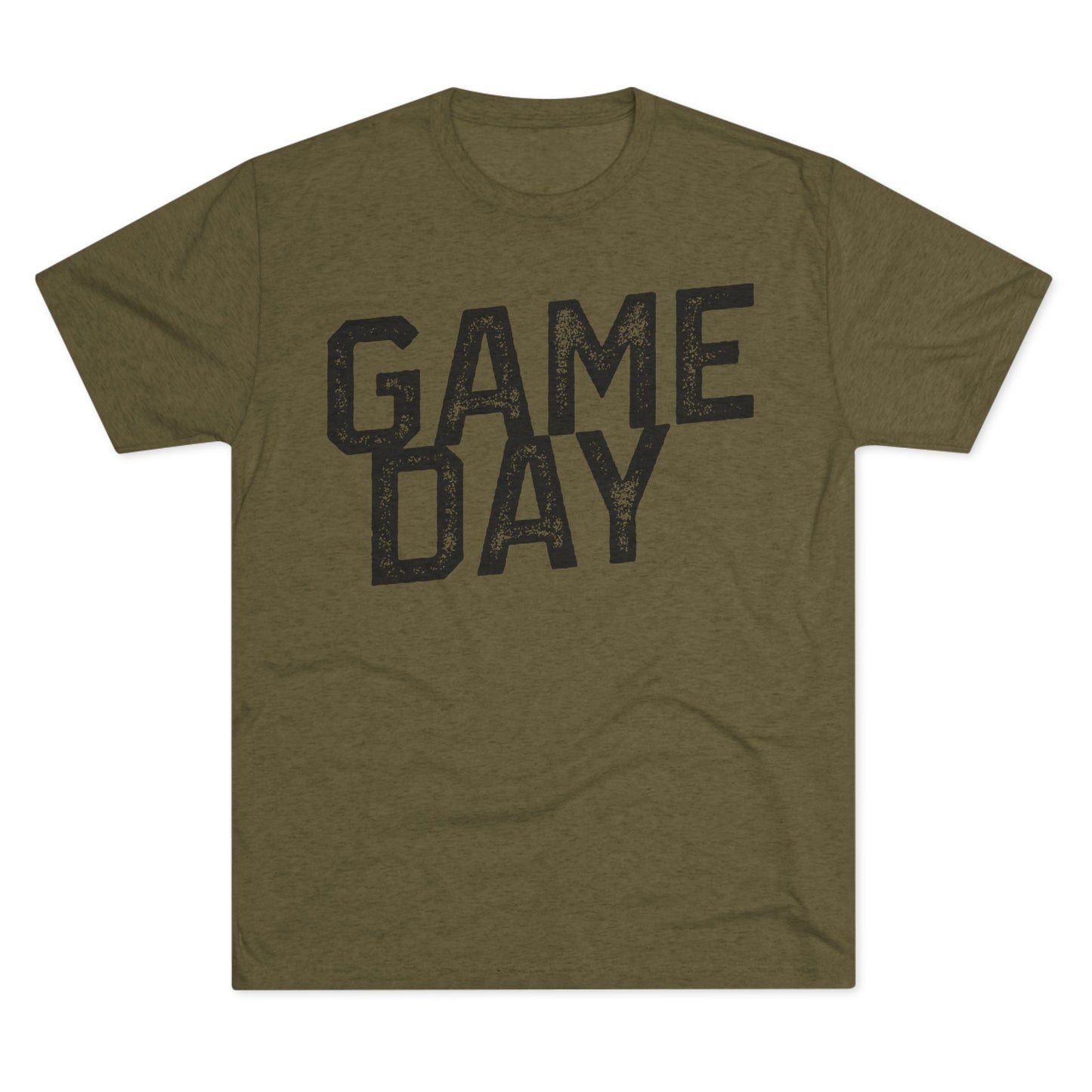 GAME DAY (angled typography) Distressed-Unisex Tri-Blend Crew Tee