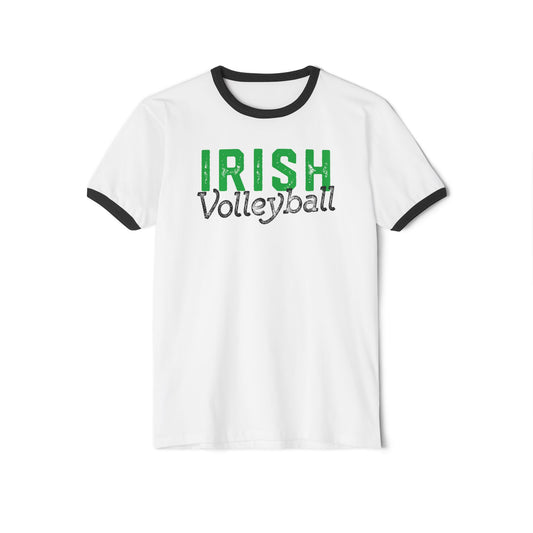 IRISH_VOLLEYBALL_Distressed-Unisex Cotton Ringer T-Shirt