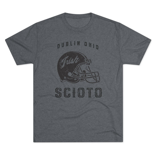 DUBLIN OHIO SCIOTO_FOOTBALL HELMET GRAPHIC-Unisex Tri-Blend Crew Tee