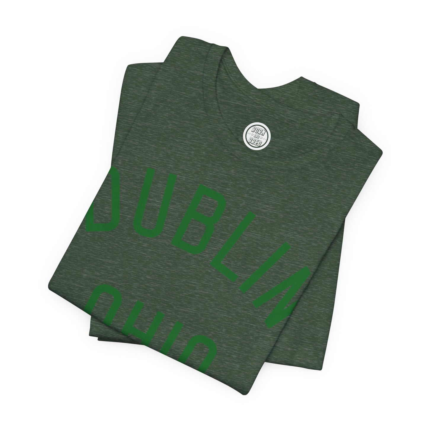 DUBLIN (arched type) OHIO-GREEN ON GREEN OPTIONS-Unisex Jersey Short Sleeve Tee