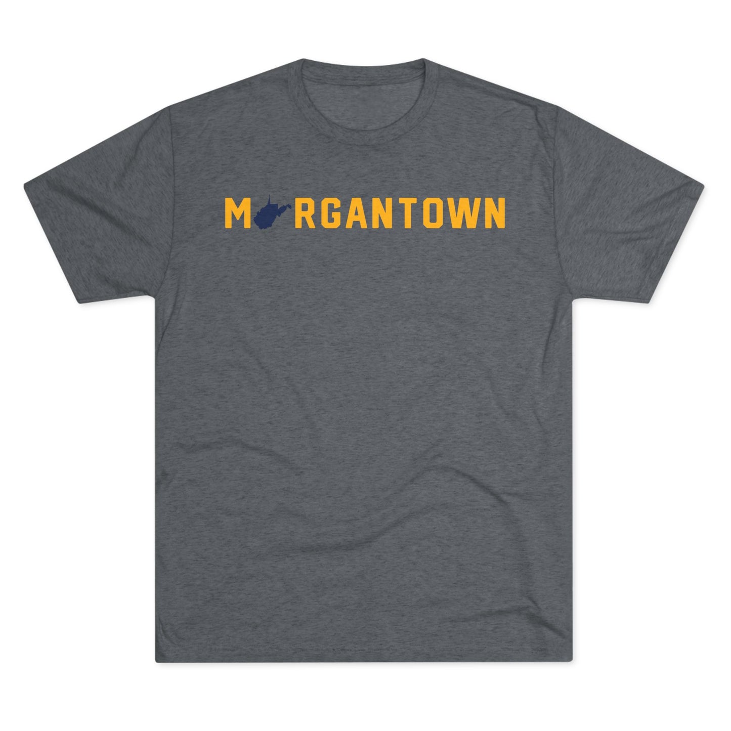 MORGANTOWN (state shape substitution)-Unisex Tri-Blend Crew Tee