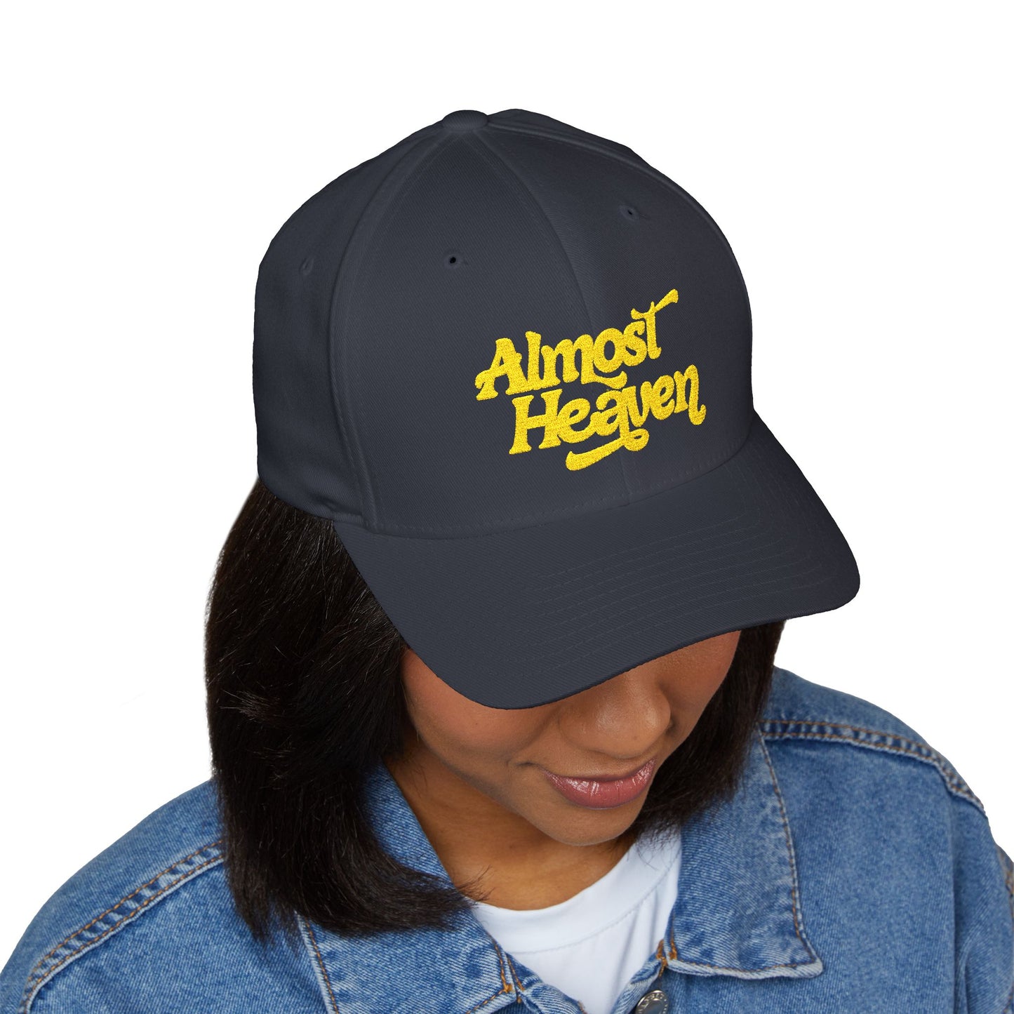 Almost Heaven_WBGV(back) - Embroidered Cap — Retro Script Hat