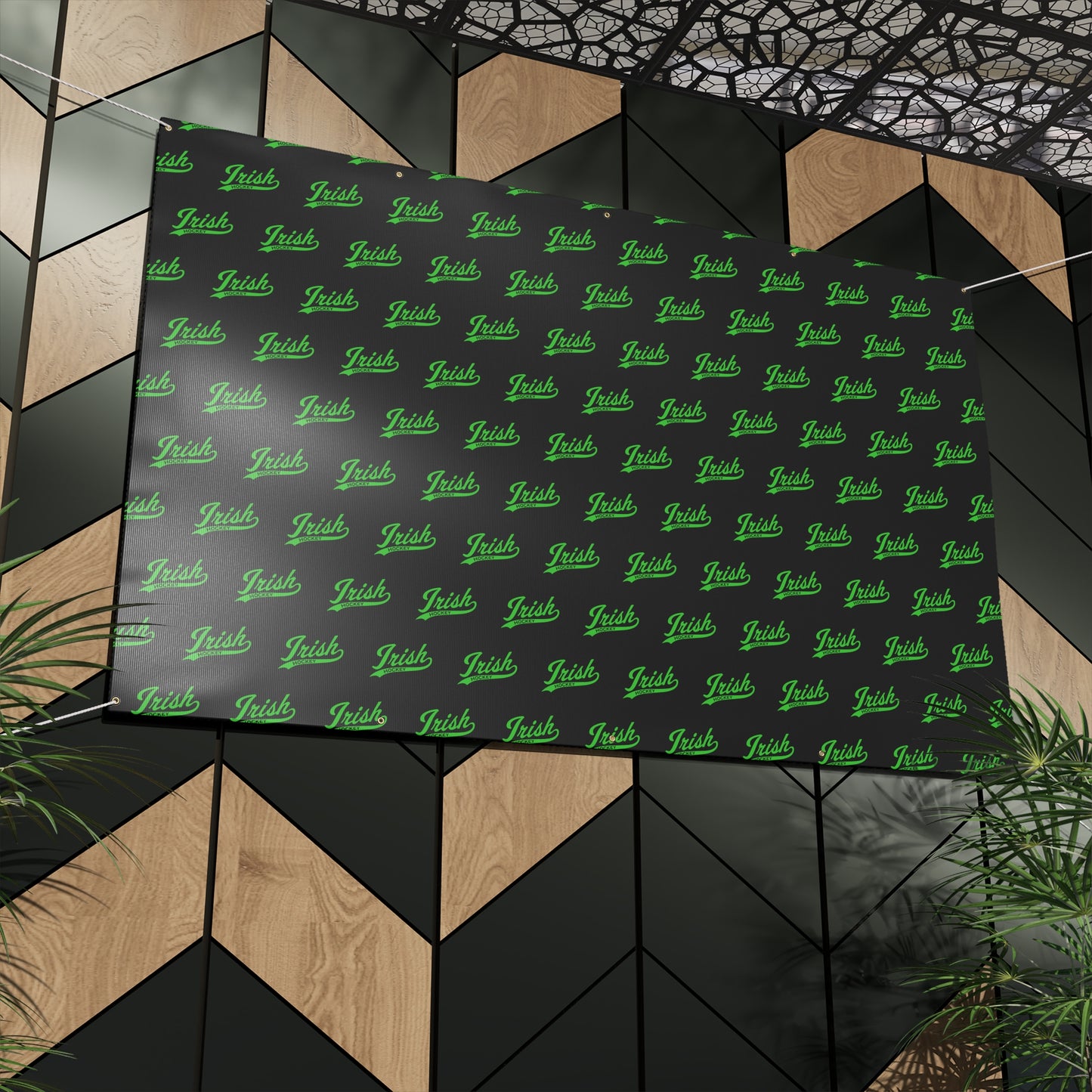 Irish script_Step and Repeat_Matte Banner — Outdoor/Indoor Sign