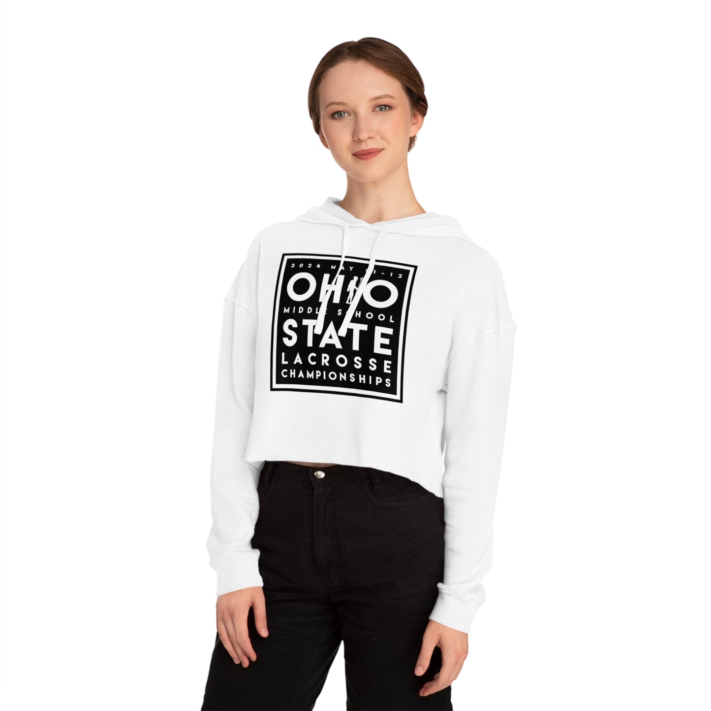 OHIO (PLAYER SUBSTITUTION) 2024 STATE LACROSSE CHAMPIONSHIPS-Women’s Cropped Hooded Sweatshirt