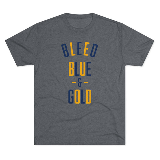 BLEED BLUE & GOLD_WV - Tri-Blend Crew Tee