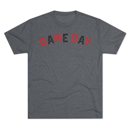 GAME DAY (alternating colors) (arched typography) Distressed-Unisex Tri-Blend Crew Tee
