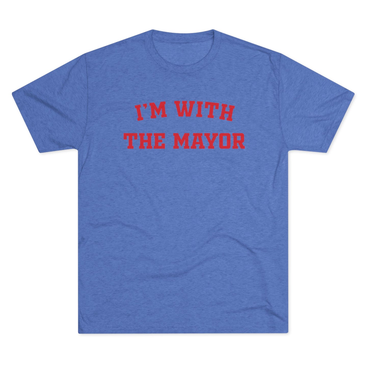 I'M WITH THE MAYOR - Vintage Lettering Tee — Bold Red Graphic Shirt