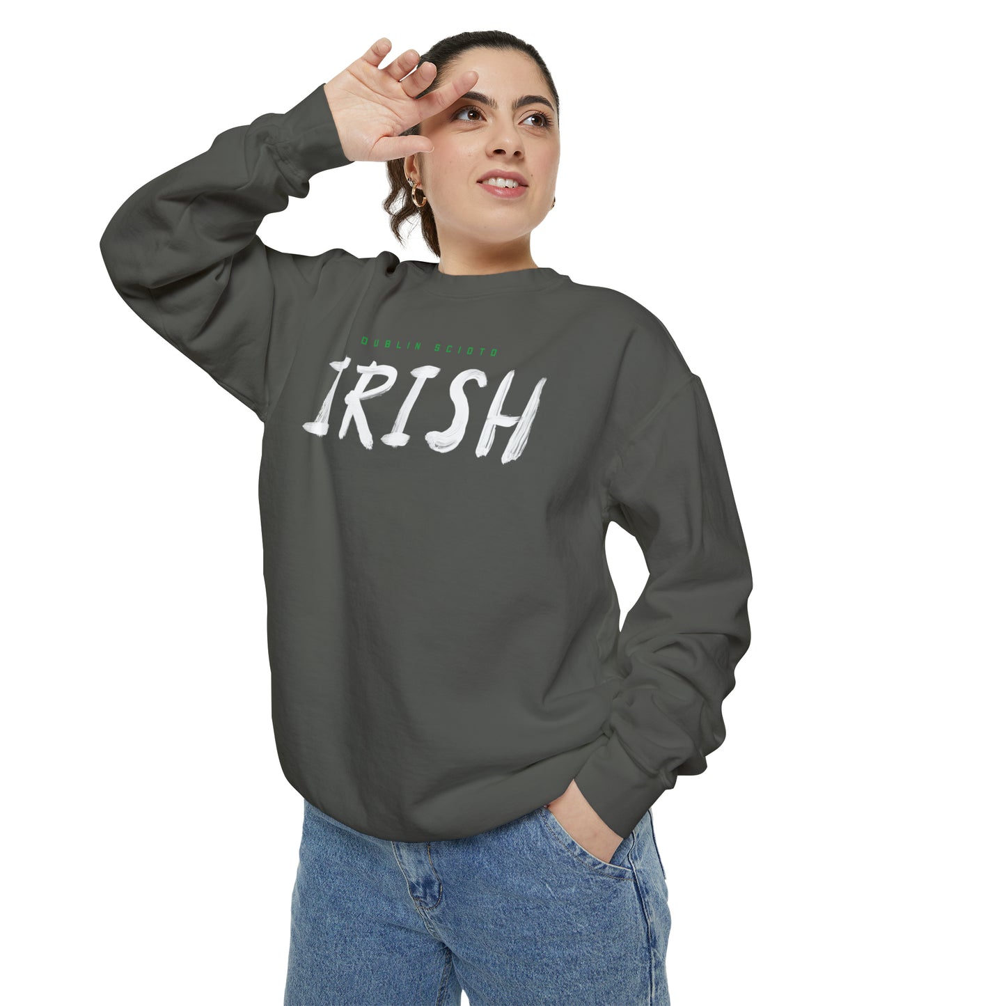 DUBLIN SCIOTO_IRISH (hand scripted)-Comfort Colors™ Unisex Garment-Dyed Sweatshirt